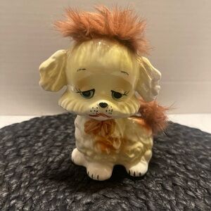1950s Rossini Ceramic Puppy Figurine in Cream and Brown, Japan
